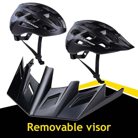 Dunlop - Kask rowerowy MTB 6xLED r. L (Czarno-szary)