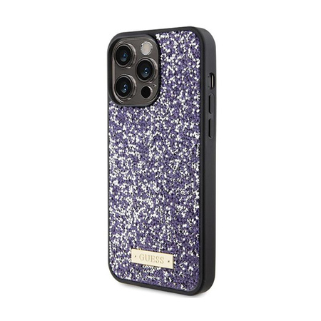 Guess Rhinestone Metal Logo - Hülle für iPhone 15 Pro (rosa)