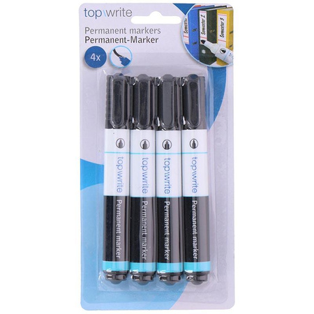 Topwrite - Permanentní popisovač 4 ks. (černá)