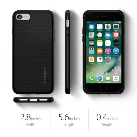 Spigen Liquid Air - Coque pour iPhone SE 2022 / SE 2020 / 8 / 7 (Noir)