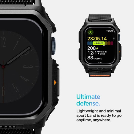 Spigen Lite Fit "Pro" - tok szíjjal Apple Watch 10 42 mm-es órához (matt fekete)