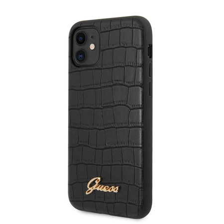 Pouzdro Guess Croco - pouzdro pro iPhone 11 (černé)