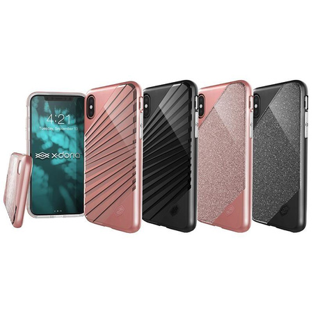X-Doria Revel Lux - iPhone X tok (Fekete sugarak)