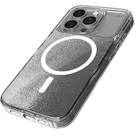 STM Relax Sand MagSafe - Anti-stressz tok iPhone 15 készülékhez (átlátszó / fehér)