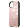 Guess Croco Stamp Lines - pouzdro pro iPhone 13 mini (růžové)