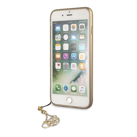 Guess 4G Charms Collection - Coque pour iPhone 8 Plus / 7 Plus avec pendentif (marron)