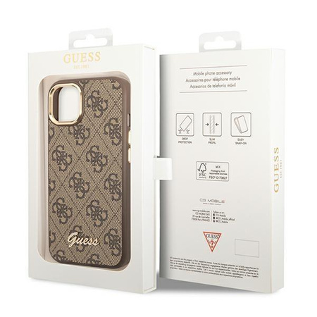 Guess 4G Metal Camera Outline Case – Etui iPhone 14 (Brązowy)