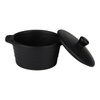 Alpina - Ceramic ovenproof dish with lid, round, 13x10 cm, 210 ml (black)