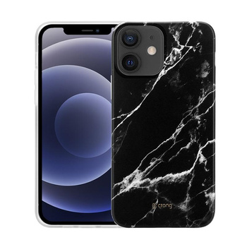 Crong márvány tok - iPhone 12 Mini tok (fekete)