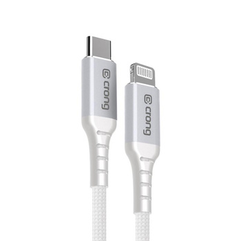 Crong Armor Link - USB-C Lightning Schnellladekabel MFi 150cm (weiß)
