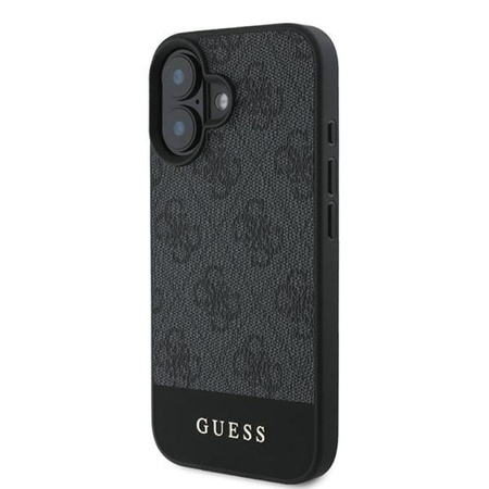 Guess 4G Bottom Stripe – Pouzdro pro iPhone 16 Plus (šedé)