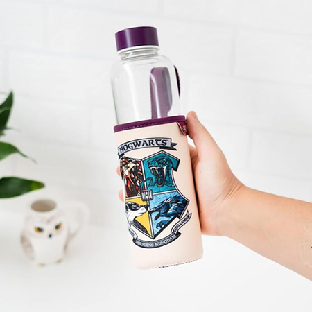 Harry Potter - 500ml skleněná láhev na vodu (Bradavice)