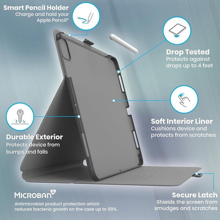 Speck Balance Folio - Tasche für iPad Air 11" M3 (2025) / M2 (2024) / iPad Air 10.9" (5. - 4. Gen.) (2022-2020) / iPad Pro 11" (2022-2018) (Schwarz)