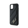 Karl Lagerfeld Diagonale gesteppte Schrift - iPhone 11 Tasche (schwarz)