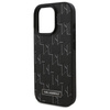 Karl Lagerfeld Leather Monogram Metal Logo MagSafe - Hülle für iPhone 16 Pro (schwarz)