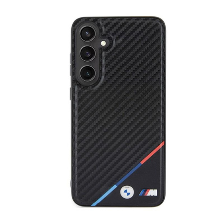 BMW Carbon Tricolor Line MagSafe - Case for Samsung Galaxy S24 (Black)