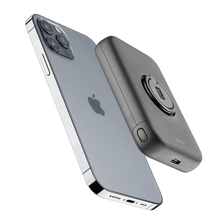 Cellularline Ring MAG 5000 - 5000mAh 7,5W indukční powerbanka MagSafe se stojánkem (černá)