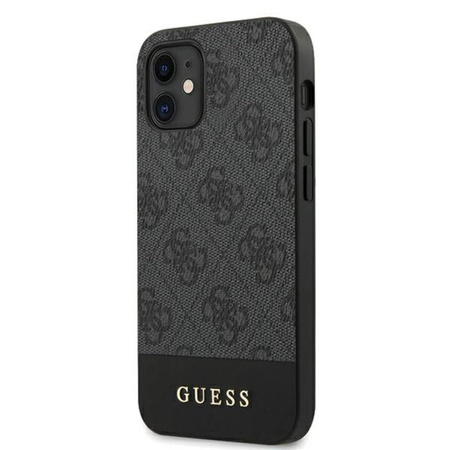 Guess 4G Bottom Stripe Collection - pouzdro pro iPhone 12 mini (šedé)