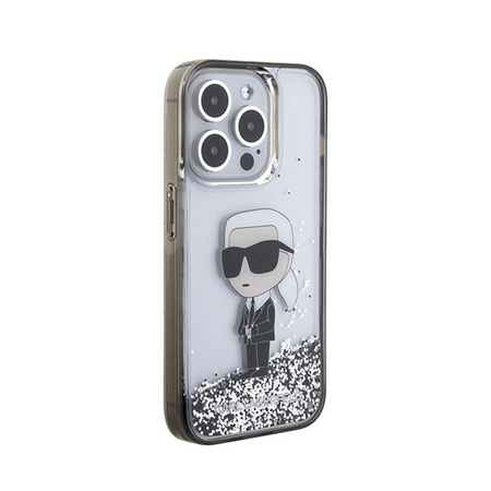 Karl Lagerfeld Liquid Glitter Ikonik - iPhone 15 Pro Max Case (Transparent)