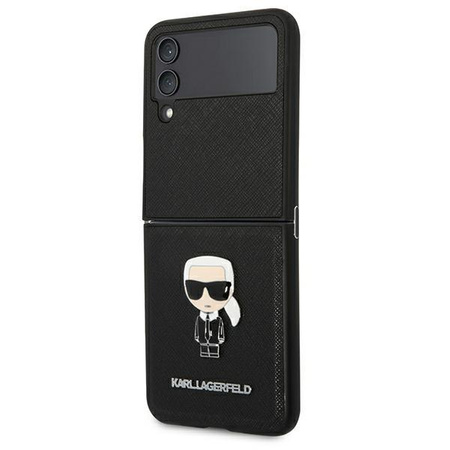 Karl Lagerfeld Saffiano Ikonik - Samsung Galaxy Z Flip 4 Tasche (schwarz)