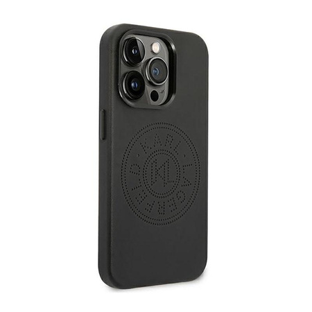 Karl Lagerfeld Leather Perforated Logo Case - Etui iPhone 14 Pro (czarny)