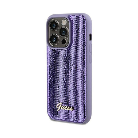 Guess Paillettenschrift Metall - iPhone 13 Pro Tasche (lila)