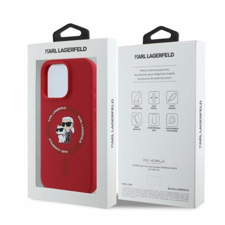 Karl Lagerfeld szilikon Karl & Choupette Ring MagSafe - iPhone 16 Pro Max tok (piros)