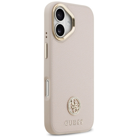 Guess Grained Strass Logo MagSafe - Hülle iPhone 17 (rosa)