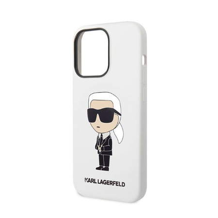 Karl Lagerfeld Silikon NFT Ikonik - Hülle für iPhone 14 Pro (Weiß)