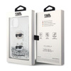 Karl Lagerfeld Liquid Glitter Karl & Choupette Heads - iPhone 11 Case (silver)