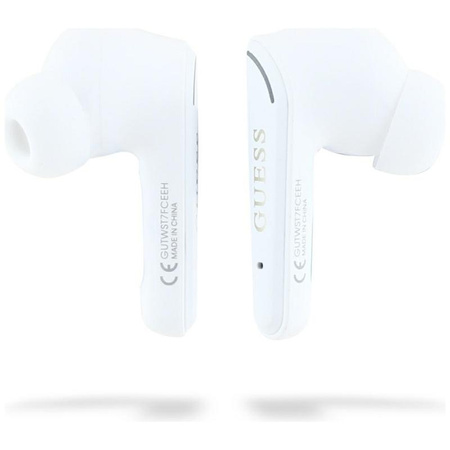 Guess Flat Classic Logo Electroplated - TWS headphones + charging case (white)