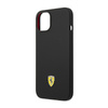 Ferrari szilikon fém logó - iPhone 14 tok (fekete)
