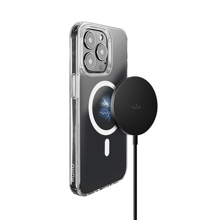 Puro mágneses töltőkábel USB-C Magsafe - 15W-os induktív vezeték nélküli töltő (fekete)