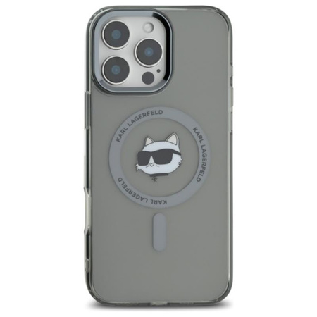 Karl Lagerfeld IML Metal Choupette Head MagSafe - iPhone 16 Pro Case (black)