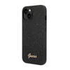 Guess Glitter Flakes Metal Logo Case - pouzdro pro iPhone 14 (černé)