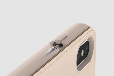 Moshi Overture - iPhone Xs Max tok kártyazsebbel + állvány (Savanna Beige)