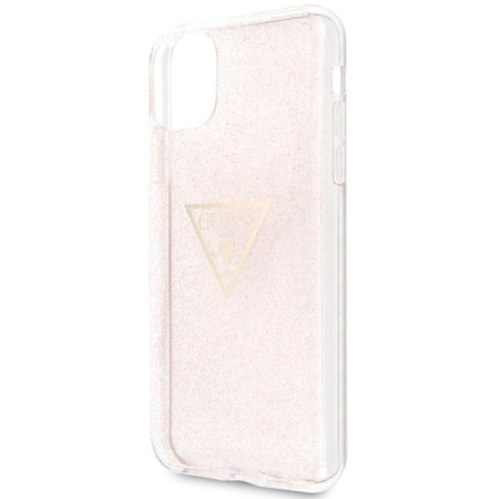 Pouzdro Guess Solid Glitter Triangle - iPhone 11 Pro Max (růžové)