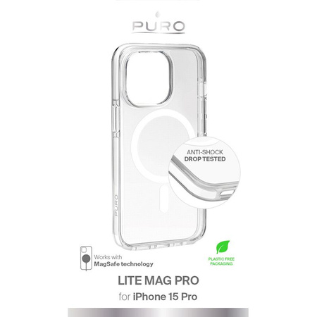 PURO LITEMAG PRO - Tasche iPhone 15 Pro MagSafe (Transparent)