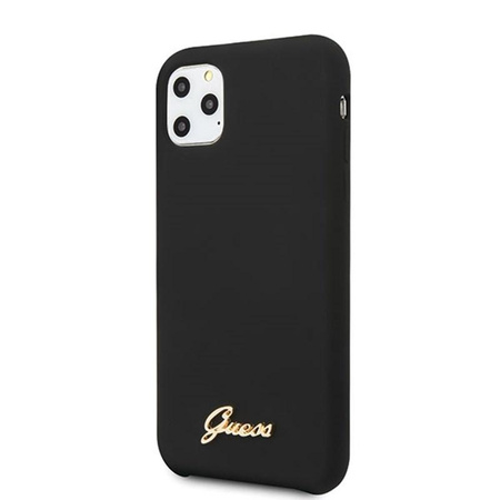 Guess Silicone Vintage - Coque iPhone 11 Pro Max (noir)