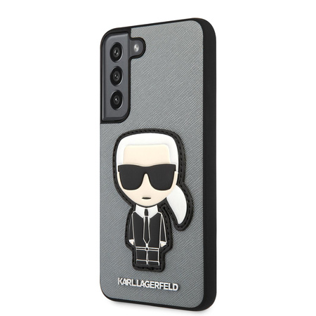 Karl Lagerfeld Saffiano Ikonik Patch - Etui Samsung Galaxy S22 (argent)