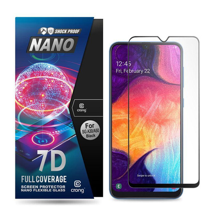 Crong 7D Nano Flexible Glass - Verre hybride plein écran 9H pour Samsung Galaxy A30 / A50 / A50s