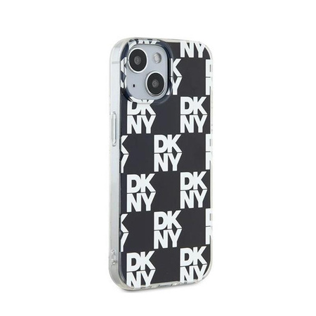 DKNY IML Checkered Mono Pattern - pouzdro pro iPhone 15 / 14 / 13 (černé)