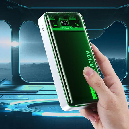 WEKOME WP-351 Vanguard Series - Power bank 20000 mAh PD 20W + QC 22.5W (Green / Transparent)