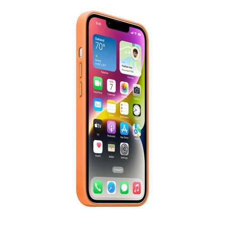 Apple Leather Case - Skórzane etui z MagSafe do iPhone 14 (pomarańczowy)