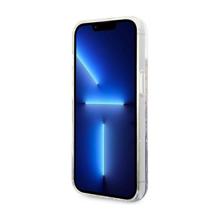 Guess Liquid Glitter Flower - Hülle für iPhone 14 Plus (Lila)