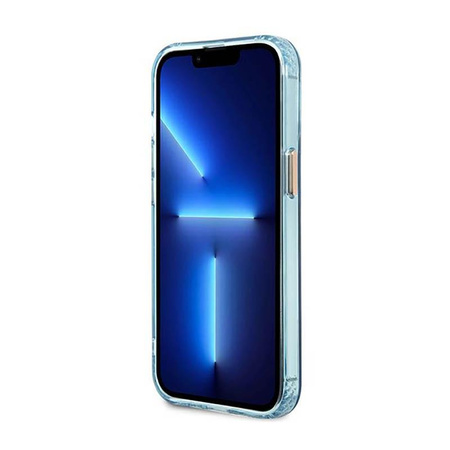 Guess Gold Outline Translucent MagSafe - pouzdro pro iPhone 13 Pro (modré)