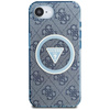 Guess IML Metal Glitter 4G Circle Triangle MagSafe - Hülle für iPhone 16e (blau)