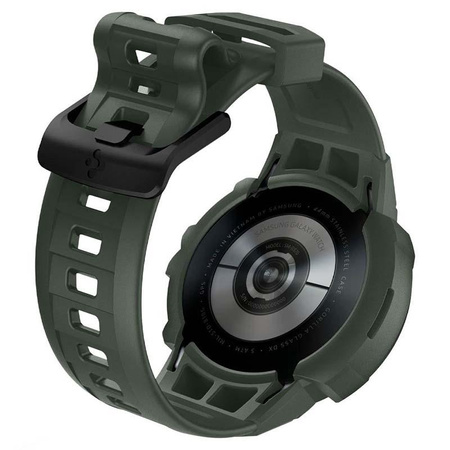 Spigen Rugged Armor Pro - řemínek + pouzdro pro Samsung Galaxy Watch 4 / 5 44 mm (zelená/černá)