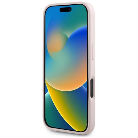Pouzdro Guess Hot Stamp 4G Pattern Triangle Metal Logo - iPhone 16 (růžové)