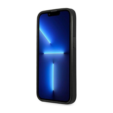 Guess Saffiano Triangle Logo Case - Hülle für iPhone 14 Pro (Schwarz)